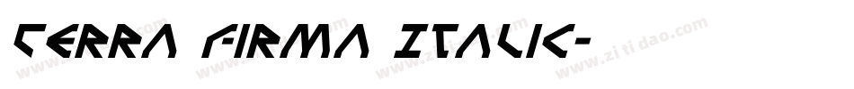 Terra Firma Italic字体转换